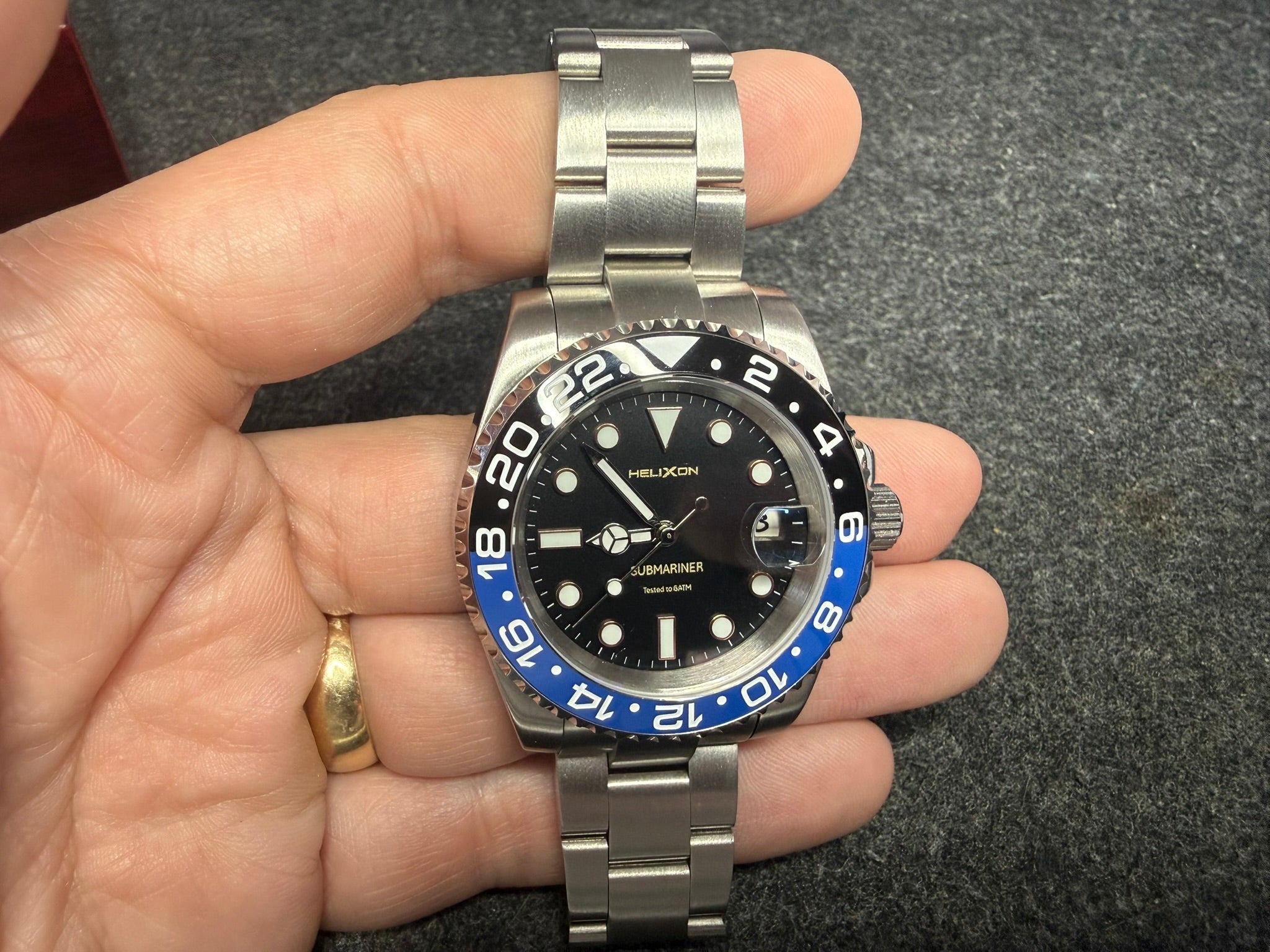 Submariner Batman – Black Blue Bezel Automatic Dive Watch | Helixon Watches