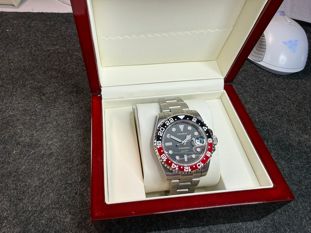 Submariner Coke – Black Red Bezel Automatic Dive Watch | Helixon Watches
