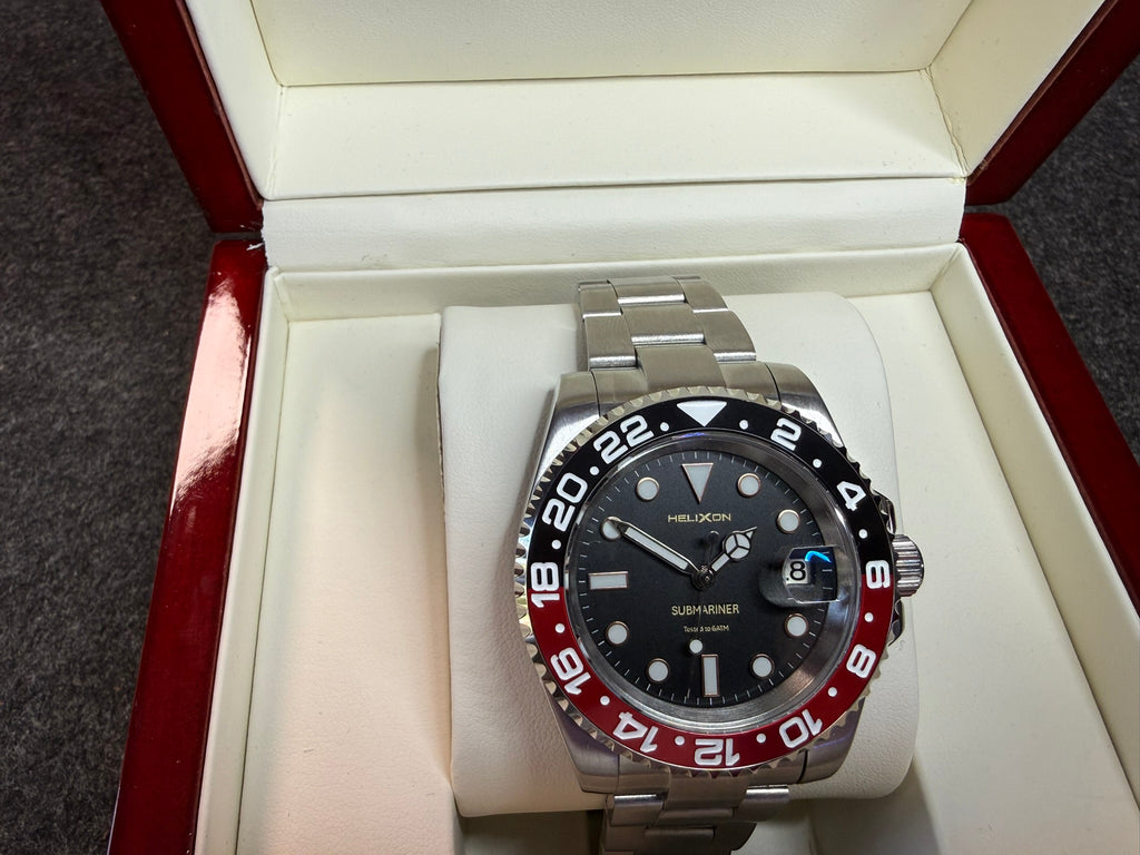 Submariner Coke – Black Red Bezel Automatic Dive Watch | Helixon Watches