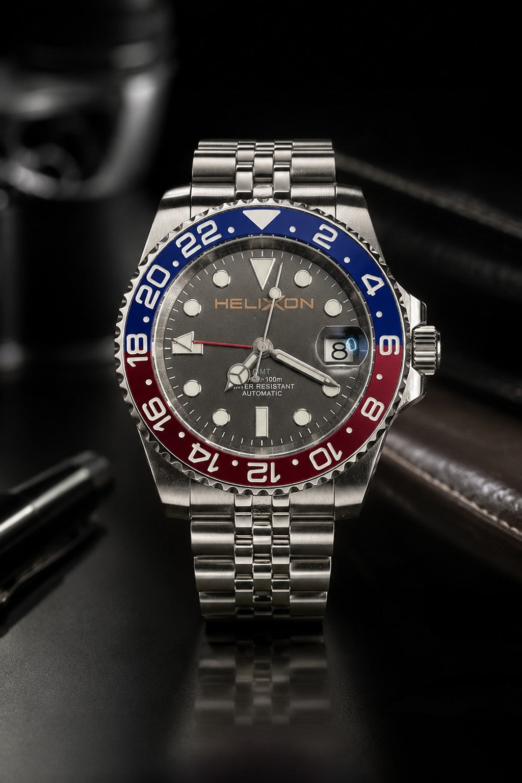 GMT Pepsi – Blue Red Bezel Automatic GMT Watch | Helixon Watches
